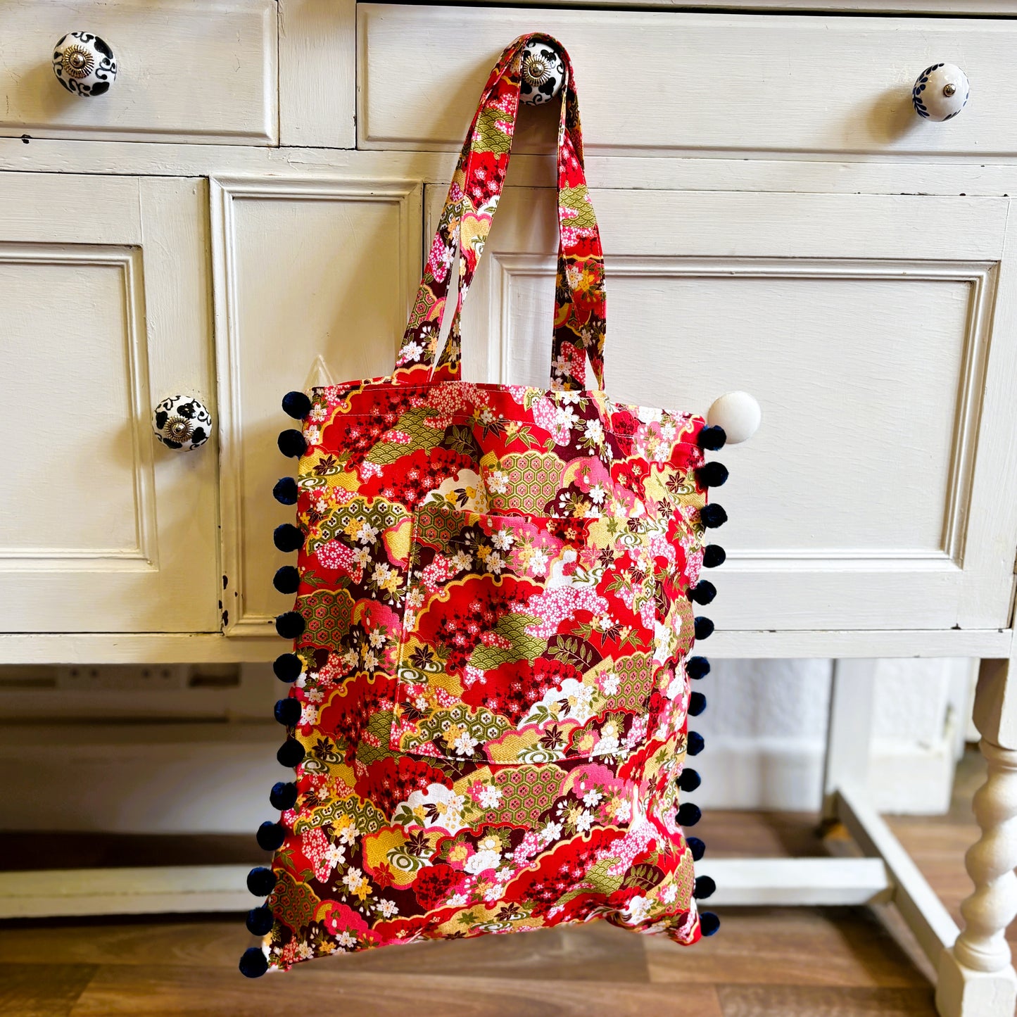 Isumi Japanese Tote With Navy Trim