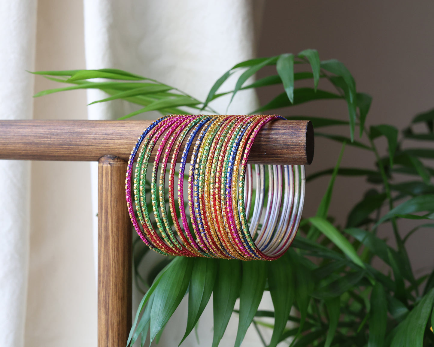 Indian Rainbow Glitter Bangles