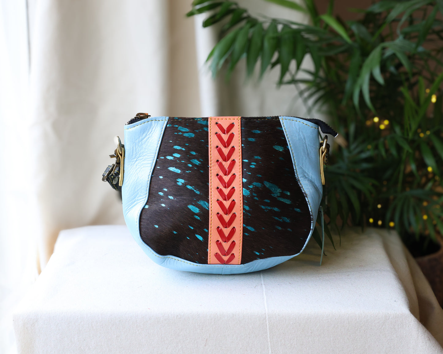 Patsy Metallic Blue Crossbody Bag