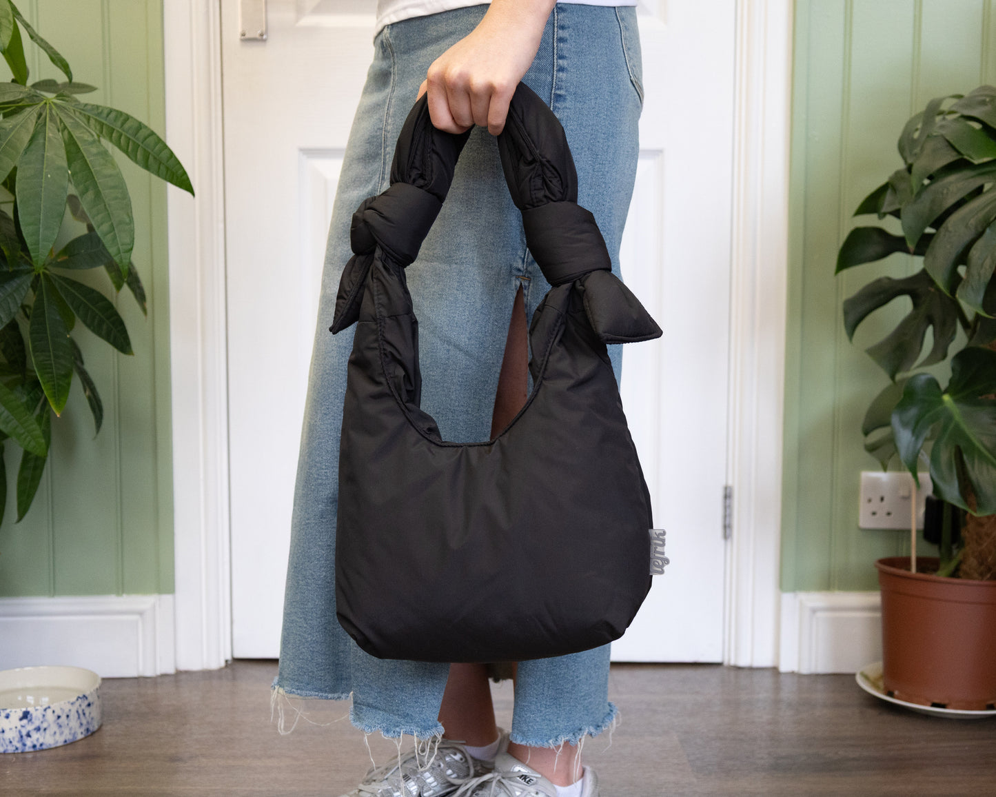 Puffy Black Shoulder Bag
