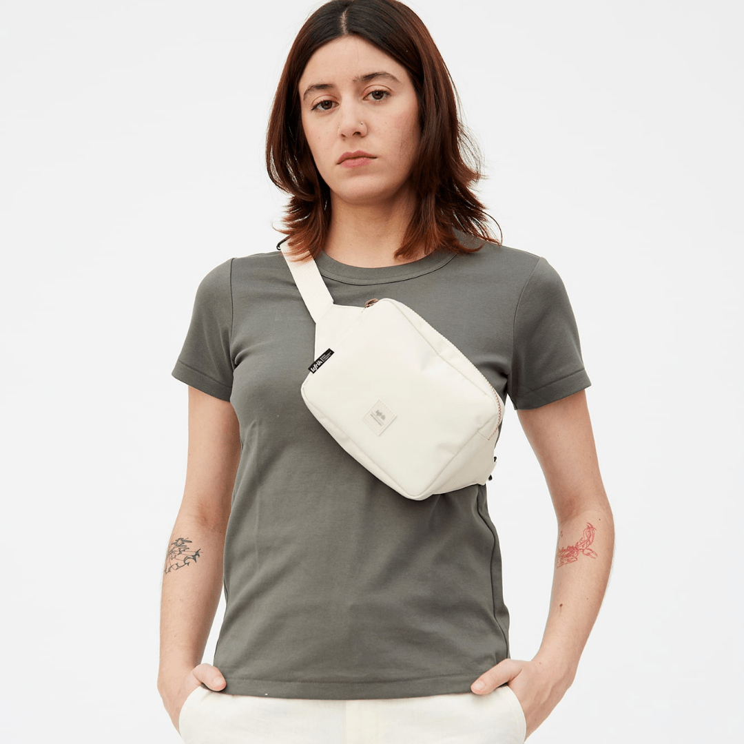 Cream Repurposed Sling Bag