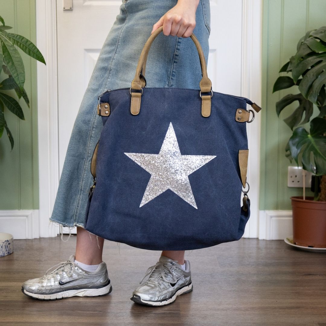 Midnight Canvas Star Tote
