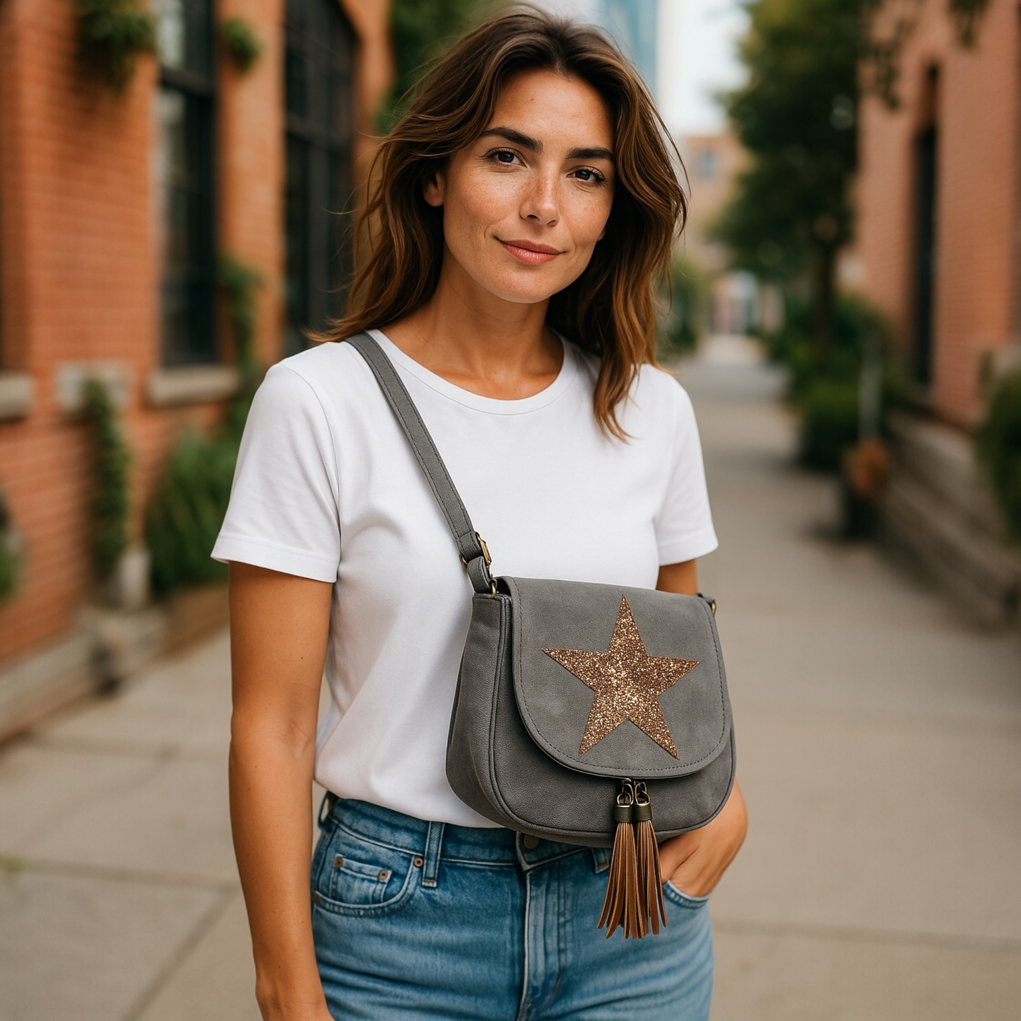 Quartz Crossbody Canvas Star Bag