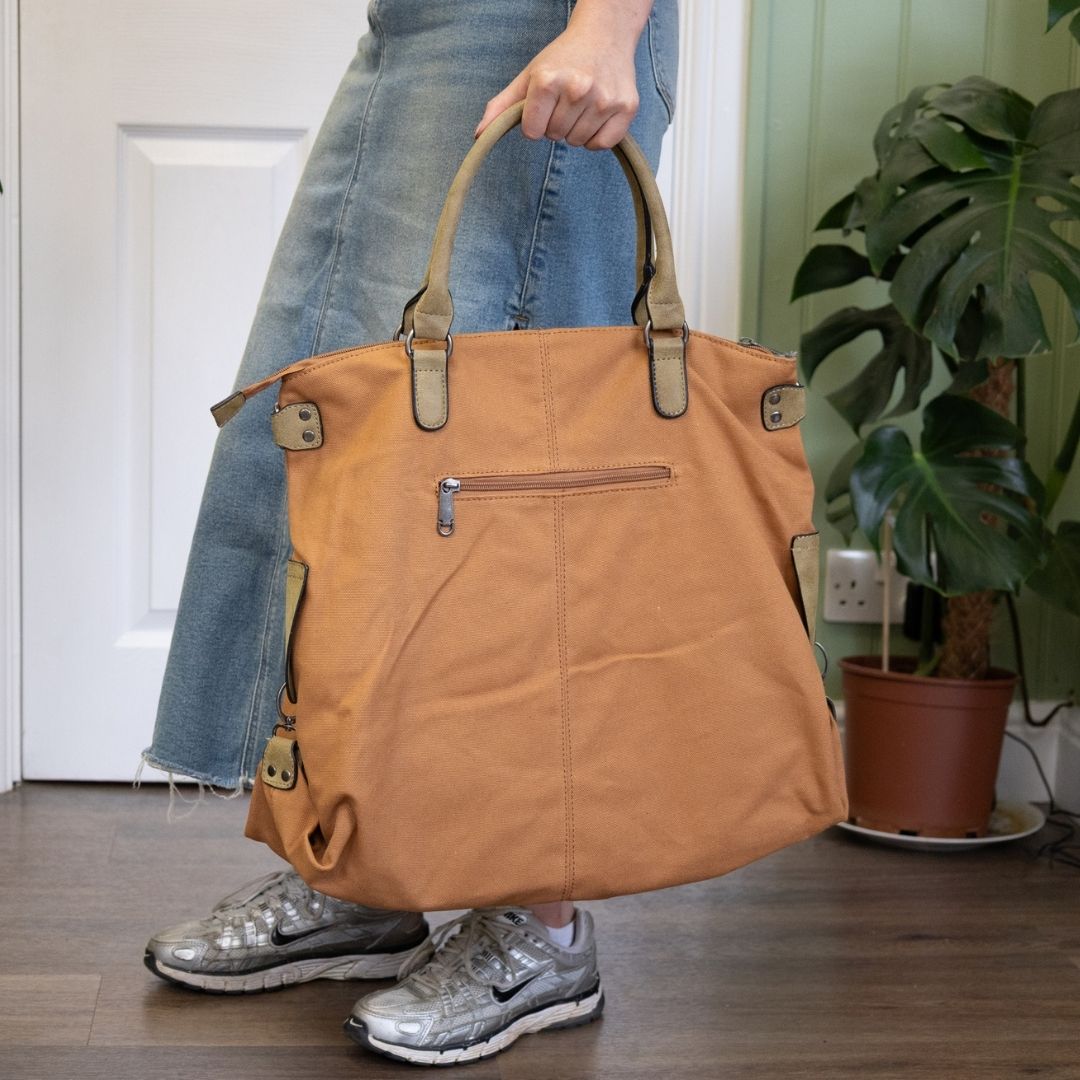 Toffee Canvas Star Tote