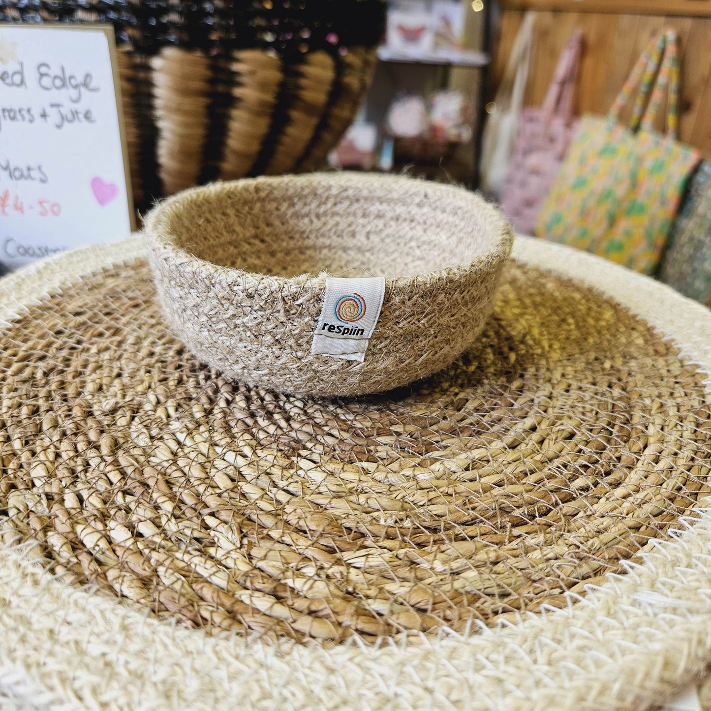Small Natural Shallow Basket