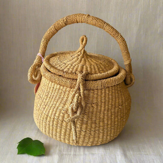 Lidded African Market Basket