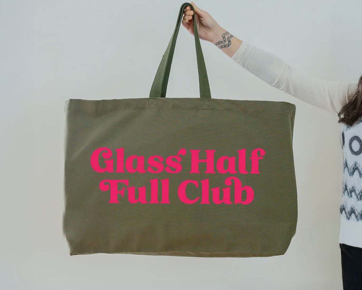 Glass Half Full Club Oversized Tote