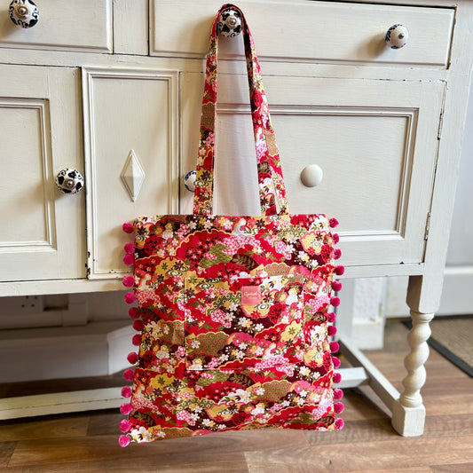 Isumi Japanese Tote With Strawberry Trim