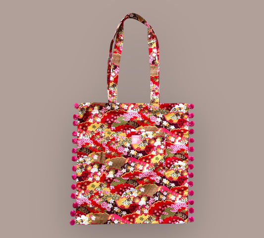 Isumi Japanese Tote With Strawberry Trim