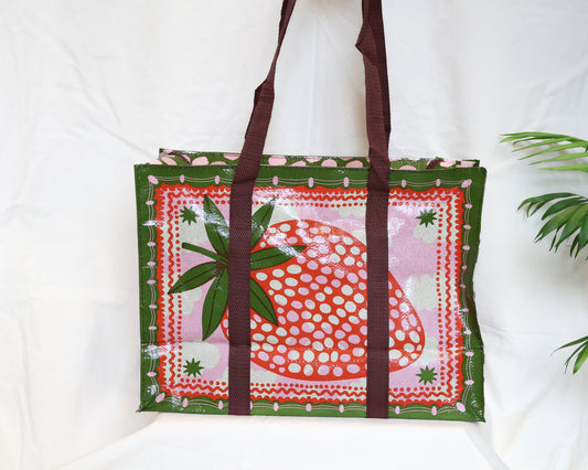 Strawberry Clouds Shoulder Tote