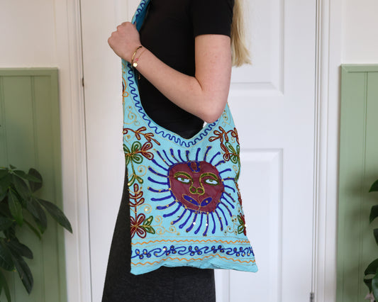 Hippy Sun Blue Sling Bag