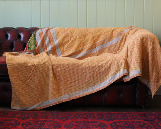 Sunhera Sage Vintage Kantha Quilt