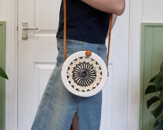 White Star Rattan Bali Bag