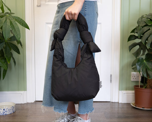 Puffy Black Shoulder Bag