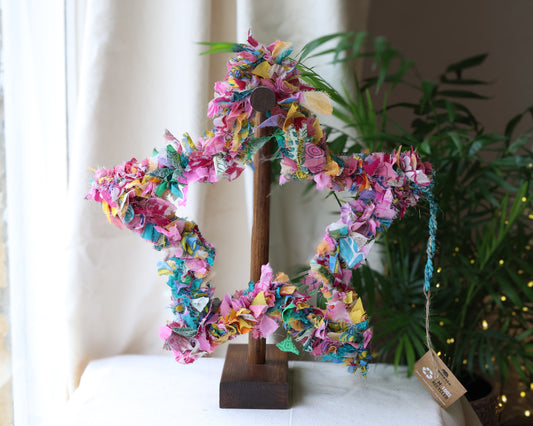 Multicoloured Star Sari Wreath