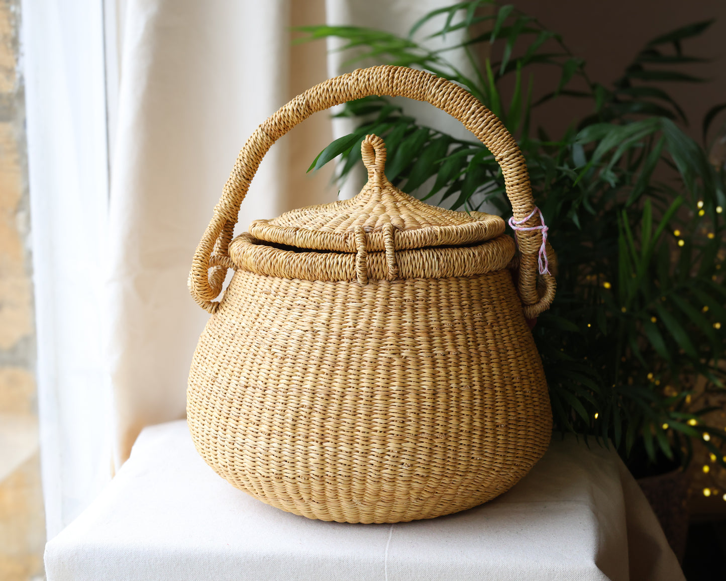 Lidded African Market Basket
