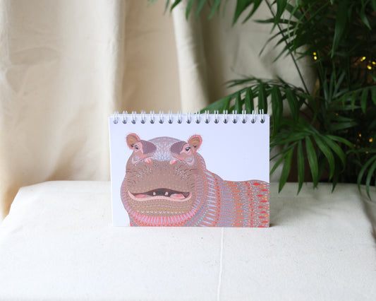 Original Art Hippo A6 Notebook