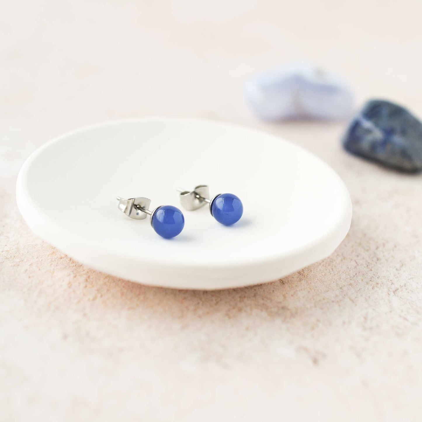 6mm Blue Onyx Ball Studs