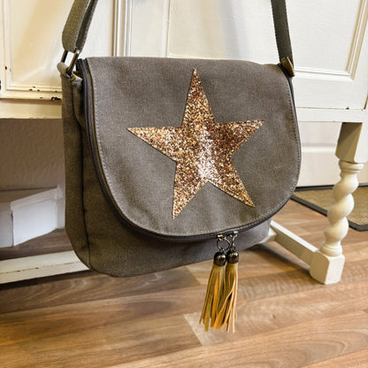 Quartz Crossbody Canvas Star Bag