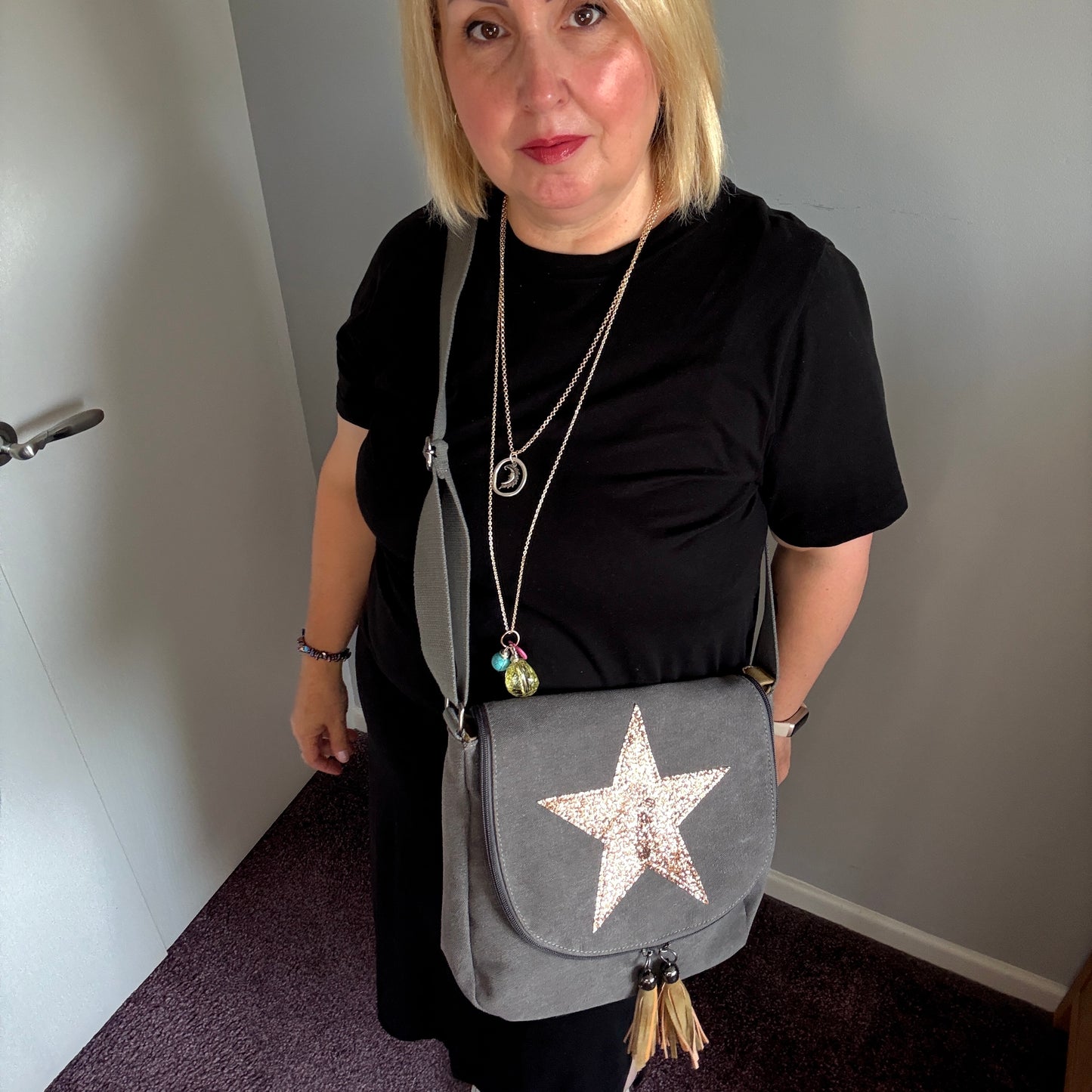 Quartz Crossbody Canvas Star Bag