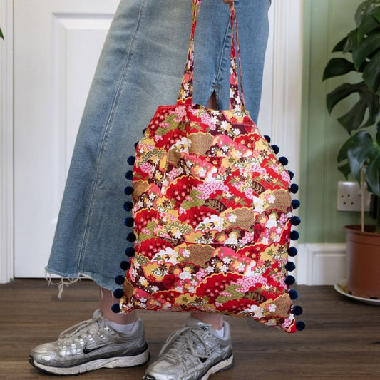 Isumi Japanese Tote With Navy Trim