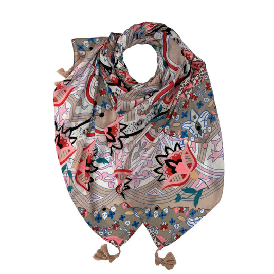 Indian Mocha Tassel Scarf