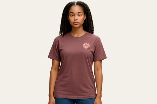 Apricot Moon Logo Tee | Retro Fruit Print | Ethical Cotton