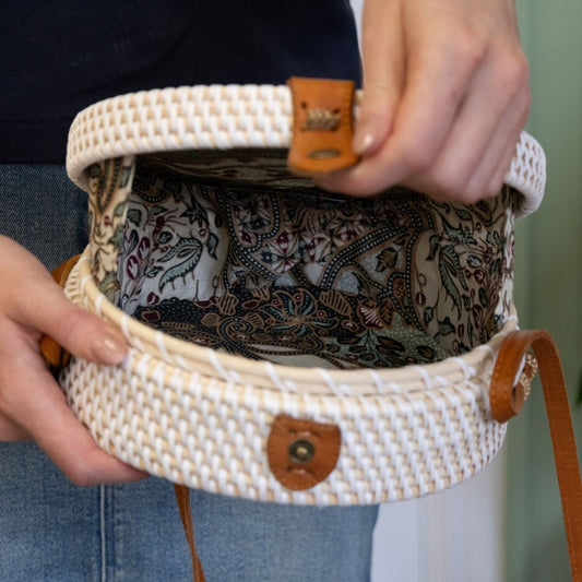 White Star Rattan Bali Bag