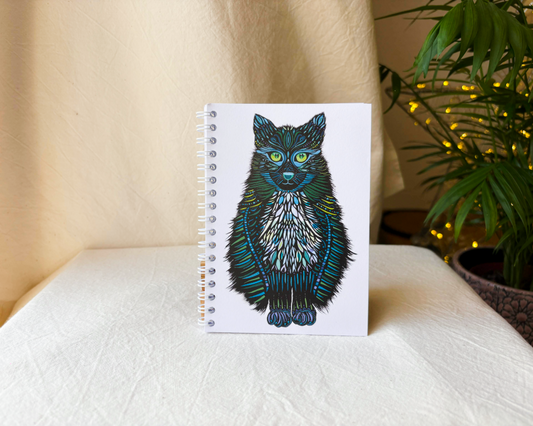 Original Art Black Cat A6 Notebook