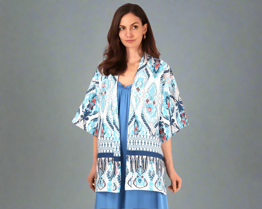Blue Mandala Short Kimono